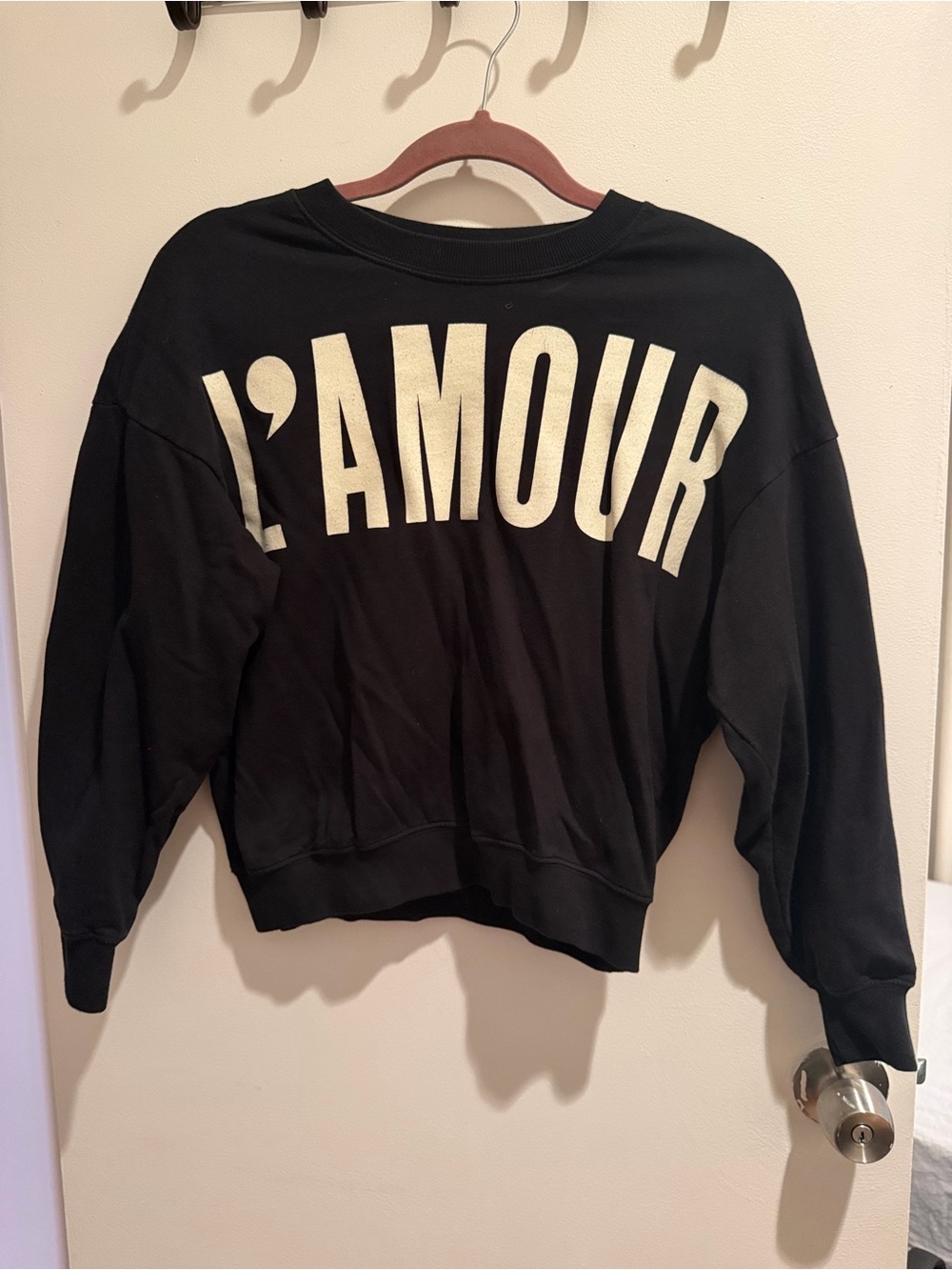 Clare V L'AMOUR Black Sweatshirt